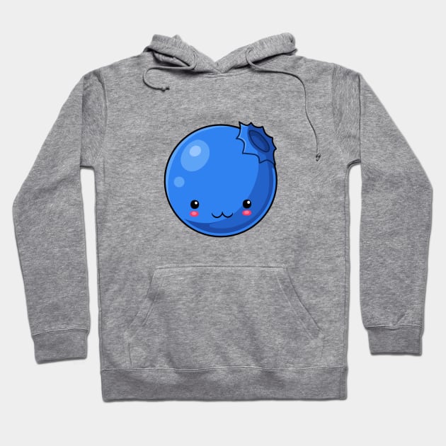 Kawaii Blueberry fruit Hoodie by Japanese Designs